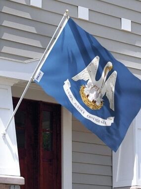 Louisiana State Flag Outdoor Banner - Blue Pelican Design